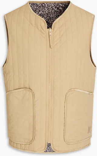 Convertible quilted printed shell vest