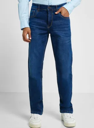 Thomas Scott Men Smart Regular Fit Light Fade Stretchable Jeans 