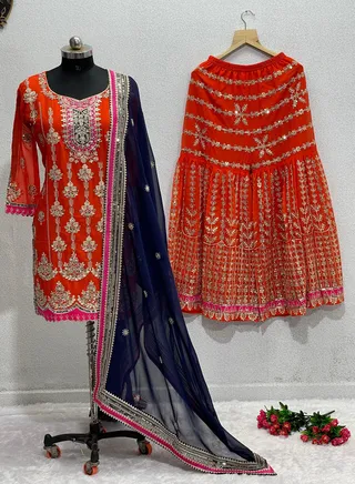 Designer Heavy Georgette Sequence Coding Work Pakistani suit 