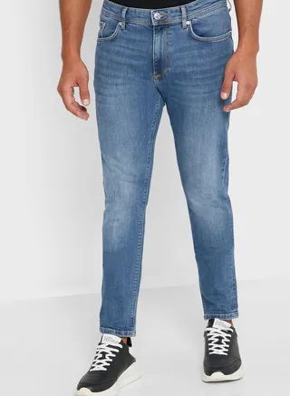 Mid Wash Skinny Fit Jeans 