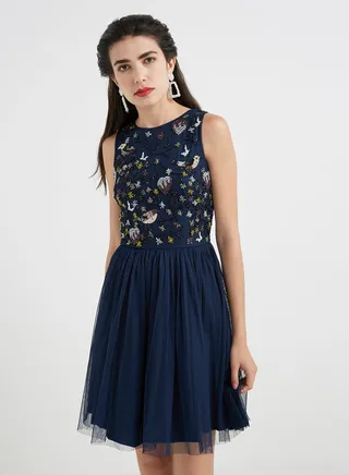 Pansky Skater Dress Blue 