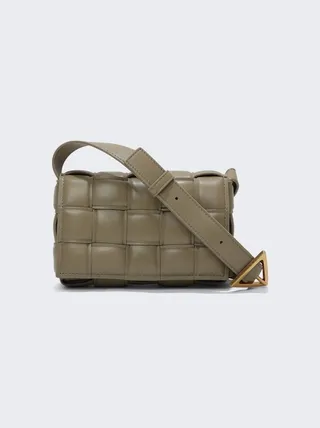 Mini Cassette Crossbody Bag Taupe and Gold
