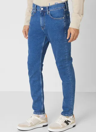 Mid Wash Slim Fit Jeans