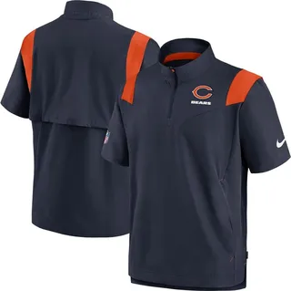 Men's Nike Navy Chicago Bears Coaches Chevron Lockup Pullover Top