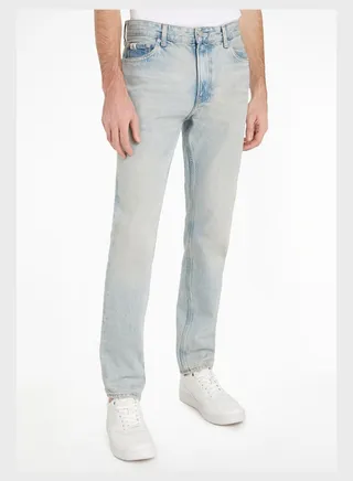 Mid Wash Straight Fit Jeans