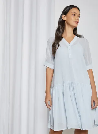 Peplum Mini Dress Arctic Ice 