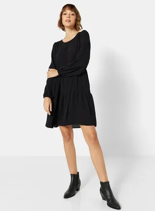 Tiered Long Sleeve Mini Dress 