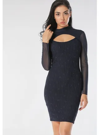 Cut Design Mini Dress 