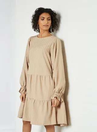 Long Sleeve Self-Stripe Dress Nomad 