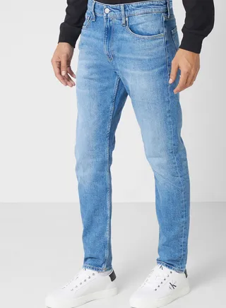 Mid Wash Slim Fit Jeans