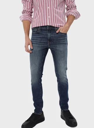 Mid Wash Skinny Fit Jeans