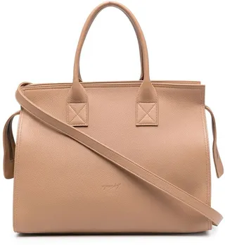 Logo-Debossed Leather Tote Bag