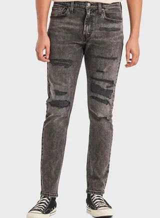 Mid Wash Straight Fit Jeans 