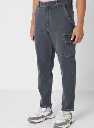 Relaxed Fit Cargo Jeans 