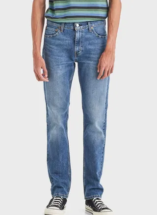 Light Wash Straight Fit Jeans 