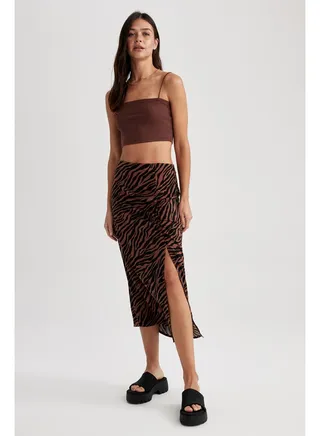 Woman A Line Woven Skirt 