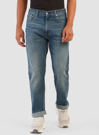 Mid Wash Straight Fit Jeans 