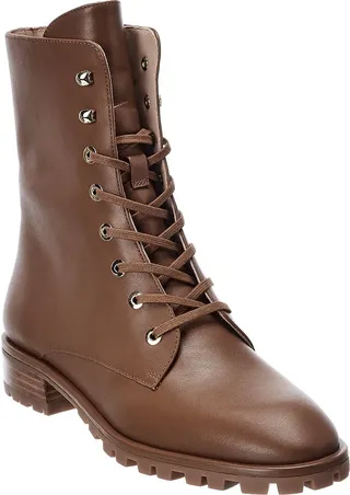 Stuart Weitzman Laine Leather Combat Boot
