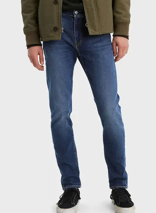 Mid Wash Straight Fit Jeans 