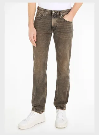 Mid Wash Straight Fit Jeans