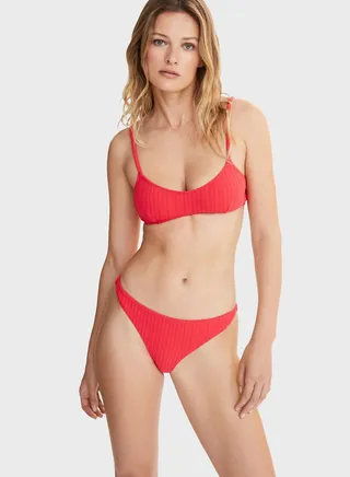 Striped Textured Bikini Top