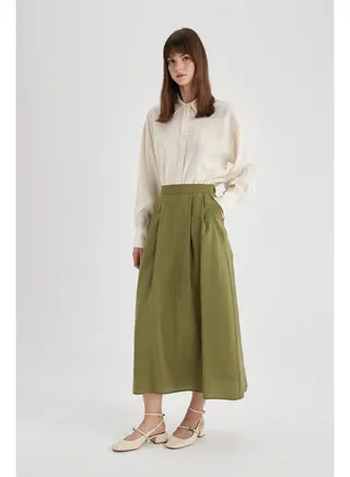 Woman A Line Woven Skirt 