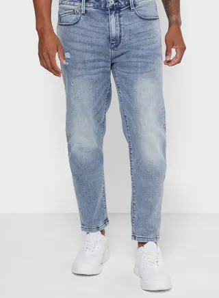 Mid Rise Comfortable Denim Jeans Blue 