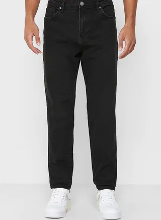 Mid Wash Relaxed Fit Jeans 