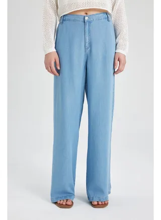 Woman Wide Leg Denim Trousers 