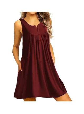 Sleeveless Beach Wear Dress Red 