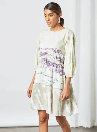 Elasticated Waist Dress Multicolour 