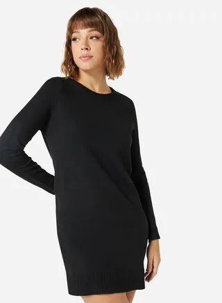 Recycled Knit Long Sleeve Mini Dress 