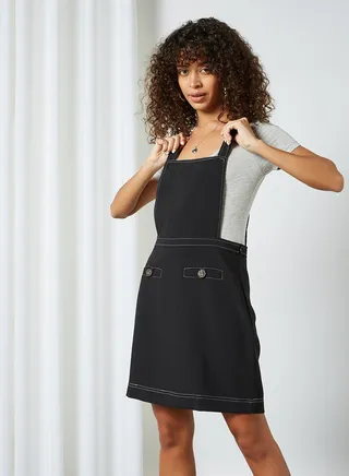 Pinafore Mini Dress Black 