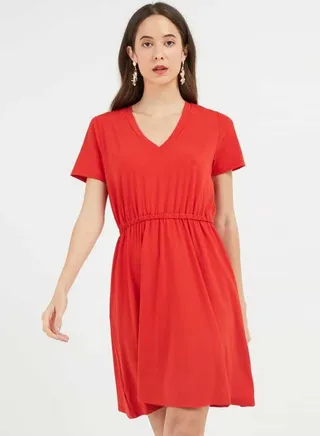 Solid Dress Red 