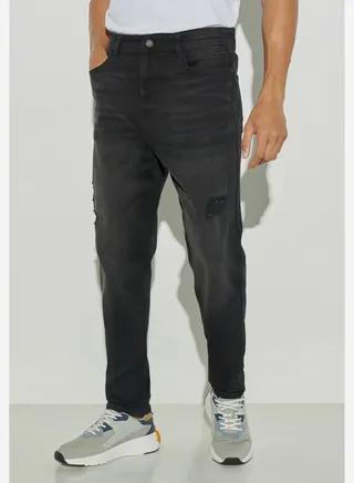 Rinse Wash Ripped Jeans 