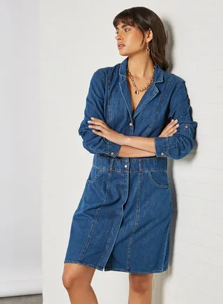 Avalon Midi Dress Medium Blue Denim 