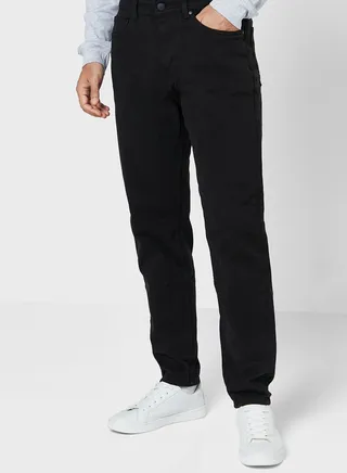 Mid Wash Relaxed Fit Jeans 
