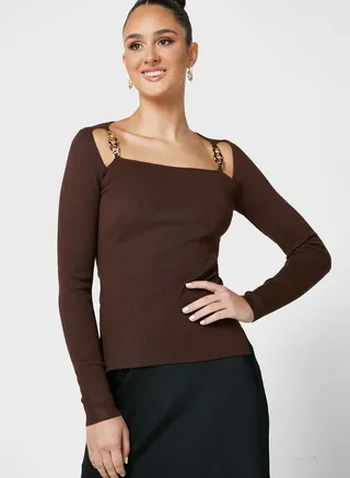Cutout Front Detail Sweater