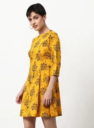 Regular Fit Casual Dress Yellow 