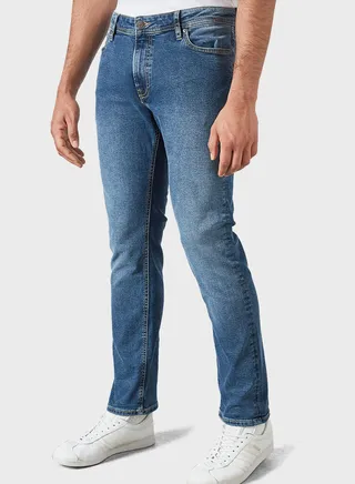Mid Wash Slim Fit Jeans 