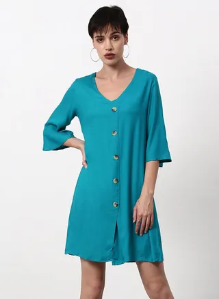 Regular Fit Casual Dress Blue 