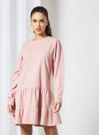 Essential Tiered Dress Pink 