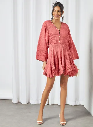 Blossomed A-Line Dress Pink 