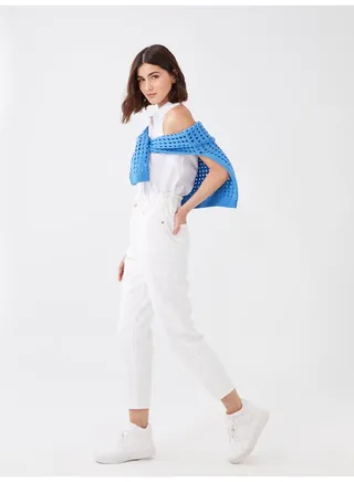 Women's High Waist Slouchy Pocket Detailed Jean Trousers 