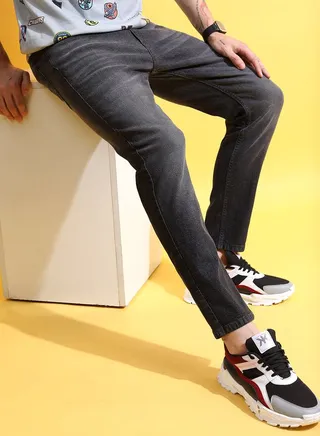 Whisker Detail Slim Fit Crop Jeans
