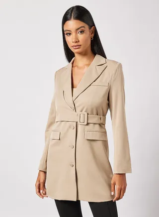 Brigitte Blazer Dress Beige 