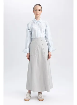 Woman A Line Woven Skirt 