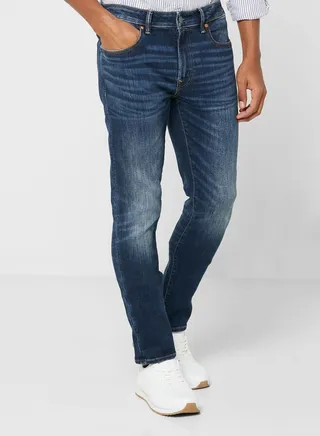 Mid Wash Slim Fit Jeans 