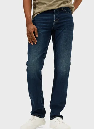 Dark Wash Straight Fit Jeans 