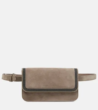 Embellished suede belt bag